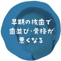 早期の抜歯で歯並び・骨格が悪くなる